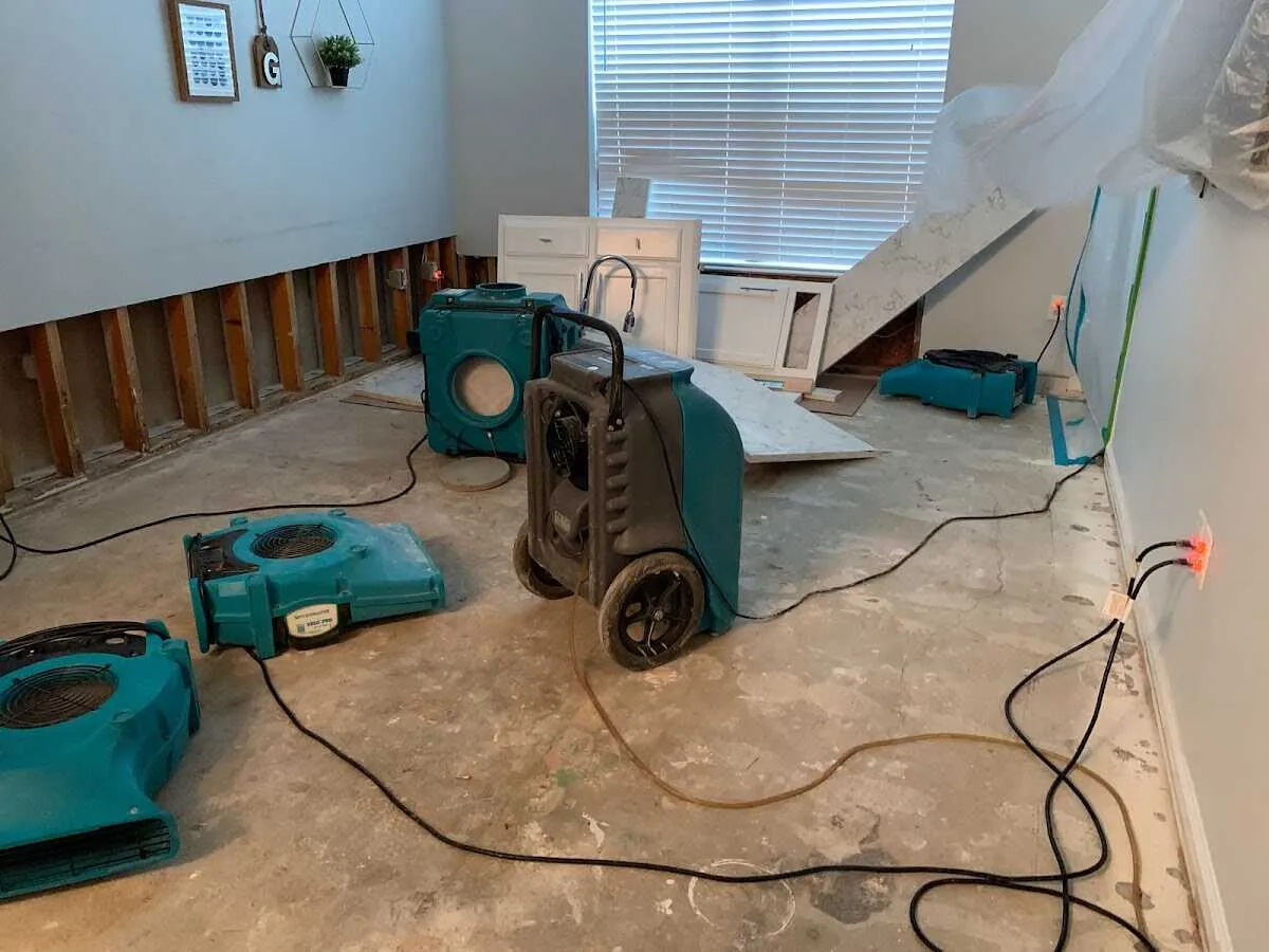 Dehumidifier in flood-cut room for Water Extraction & Removal in Marysville